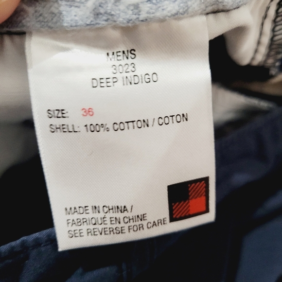 Woolrich Navy Blue 100% Cotton Flat Front Casual Shorts Mens Size 36 - Picture 6 of 10